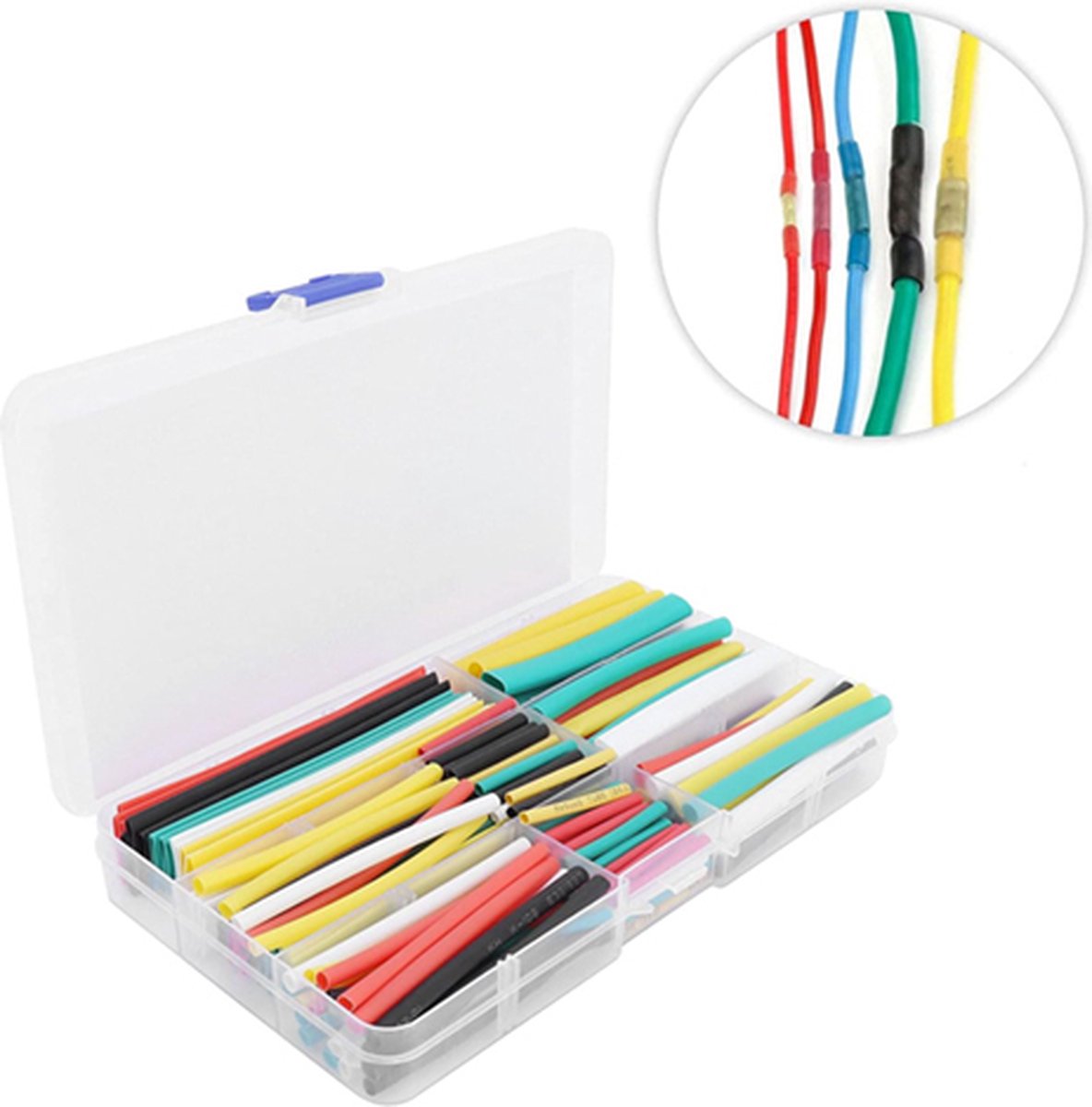 Krimpkousen set gekleurd - 140 delig - Warmte krimpbuizen in assortiment BOX