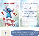 Uitnodiging kinderfeestje - Kinderfeest - Uitnodigingen - Verjaardag - Inclusief enveloppen - Eigen design en print - Wenskaart - Stitch - 20 stuks - A6