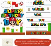 Uitnodiging kinderfeestje - Kinderfeest - Uitnodigingen - Verjaardag - Inclusief enveloppen - Eigen design en print - Wenskaart - Mario - 20 stuks - A6