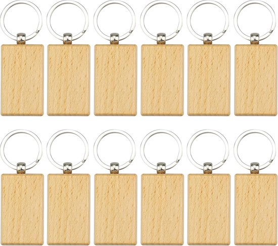 Wlauqueta houten sleutelhangers van , houten planken, voor sleutelhangers, 20 stuks (breedte: 0,7 inch