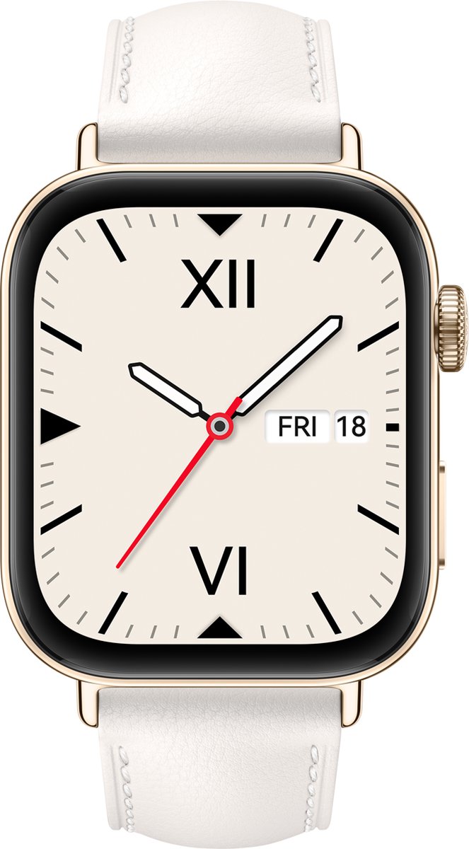 HUAWEI WATCH FIT 3 Smartwatch - Compatibel met iOS en Android - Wit met lederen horlogeband