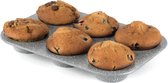 Muffin-bakvorm voor 6 kopjes - muffinvorm, muffinbakplaat met antiaanbaklaag, bakplaat met antiaanbaklaag, bakvorm voor cupcakes, brownies, vormen, mini-muffins bakvorm