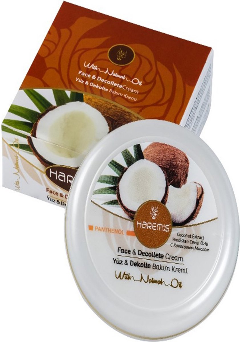 Goedkoopste Harems Coconut Skin Care Cream 125 ml - Face & Decollete Cream - Natural Oil - Vegan
