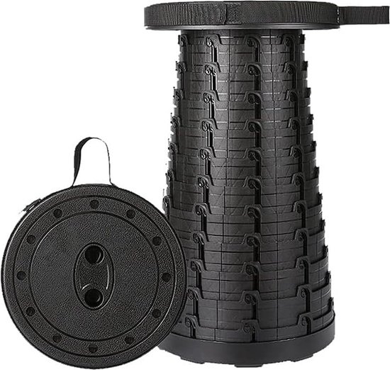 thumbnail: Tubiaz 2 X Draagbare Klapkruk, Draagvermogen 180 Kg, 6-44 Cm In Hoogte Verstelbare Lichte Telescopische Kruk, Uittrekbare Vouwkruk, Campingkruk, Opvouwbare Kruk Voor Camping, Tuin, Vissen, Zwart