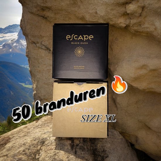 Escape Black Oudh Geurkaars - Grote Luxe Kaars Aroma Cadeau Idee - 50 branduren