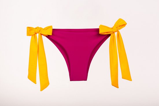 SugarChic Bow Bikini Broekje - Geel/Roze - M - Prothese vriendelijke Bikini