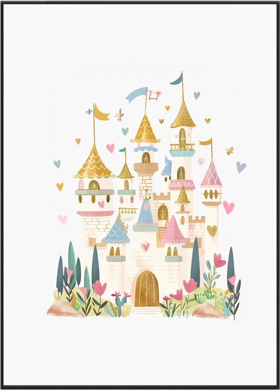 No Filter kinderkamer poster - Sprookjes princessen Kasteel - Babykamer decoratie - 30x40 cm - A3 formaat - 1 stuks