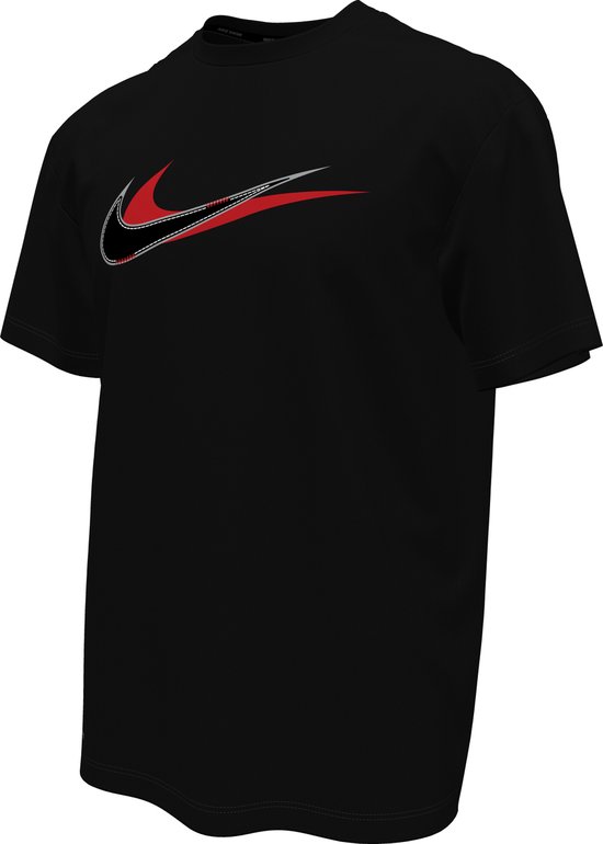 Nike Swim Nike Stacked Swoosh - Short sleeve hydroguard Heren Zwemshirt - Black - Maat L