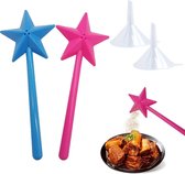 2-delige Magic Spice Shaker Set, toverstaf zout- en peperstrooiers, hervulbare Magic Spice Sticks, Star Stick met gaten, Spice Shaker voor keuken, kamperen, reizen (blauw + roze)