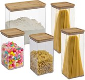 5Five - Ensemble de bocaux de conservation pour Nourriture/ cuisine 5x pièces - plastique / bambou