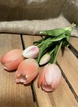 Kunstbloem Tulp - Licht roze - Romantisch - Real touch tulpen - 43 cm - Boeket - Kunstbloemen - Kunst bloem - Sally tulp - Light Pink - Interieur - Sfeer - Voorjaar - Pasen - Paasdecoratie - Bloemen - Moederdag - Oma - Decoratief - Deco - Decoratie