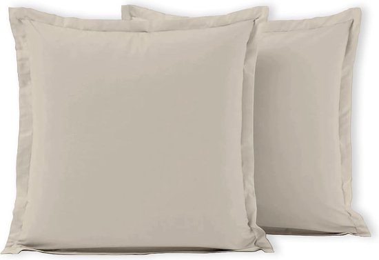 Lirex 2-Pack Kussenslopen, 100% Katoen Ademende Kussensloop Pillow Cover, 30 x 50 cm, Lichtkoffie