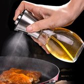 Glowhub - Olie Sprayer Dispenser - 200ML Roestvrij Staal Olie Spray Fles Transparante Food-grade Draagbare Azijn Spuit Fles Keuken Gadgets voor Koken, BBQ, Grillen, Salades