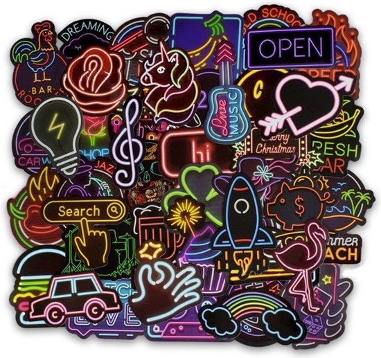 50x stickers, neon | bol