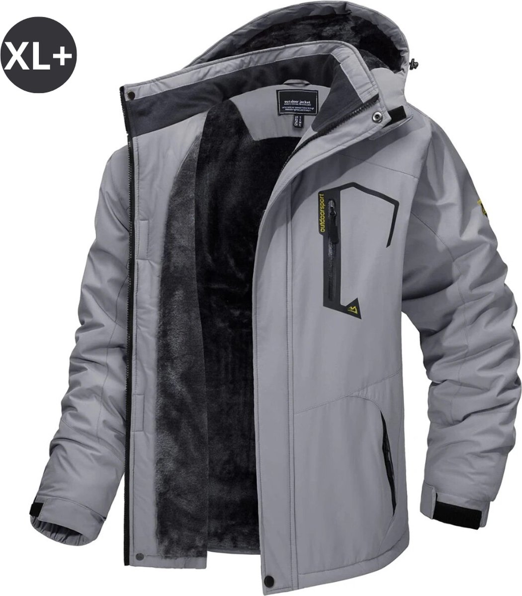 Livano Winterjas Voor Heren Parka Winter Jas Volwassen Lichtgrijs Plus
