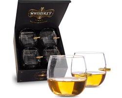 Whisiskey - Whiskey Bullet Egg glazen - 4 whiskey Glazen - Whiskey glazen set - 285ml - Waterglazen - Drinkglazen - Glas - Cadeau voor Man & Vrouw