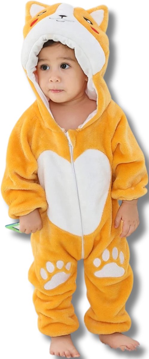 Shiba Kleuter Verkleedpak – Peuter Dieren Kostuum – Onesie Kinderen 2-4 Jaar – Flanel – Voor Carnaval, Sinterklaas Cadeau – Jongen & Meisjes – Pyjama of Boxpak – Kruippak – Perfect Cadeau voor Kerstmis – Comfortabel & Zacht - Animal