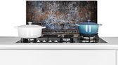 Spatscherm keuken 60x30 cm - Kookplaat achterwand IJzer - Vintage - Roest print - Grijs - Bruin - Abstract - Muurbeschermer - Spatwand fornuis - Hoogwaardig aluminium