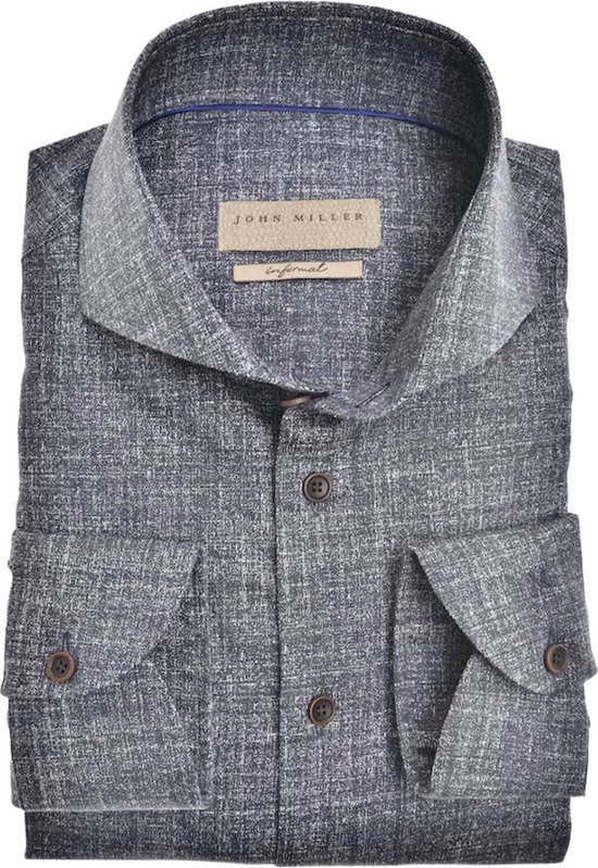 ONLY & SONS slim fit overhemd ONSJORDAN met all over print donkerblauw
