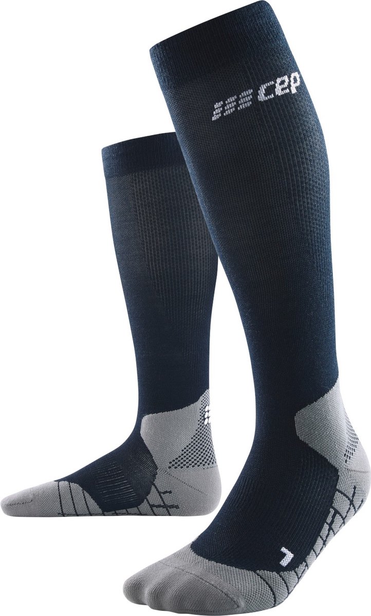 CEP Hiking Light Merino Tall Compressie wandelsokken Diep Kuitomvang Heren 32-38 cm Zwart