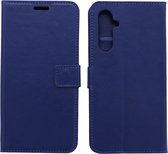 Bookcase Donkerblauw Geschikt voor Samsung Galaxy A34 - portemonnee hoesje - ZT Accessoires