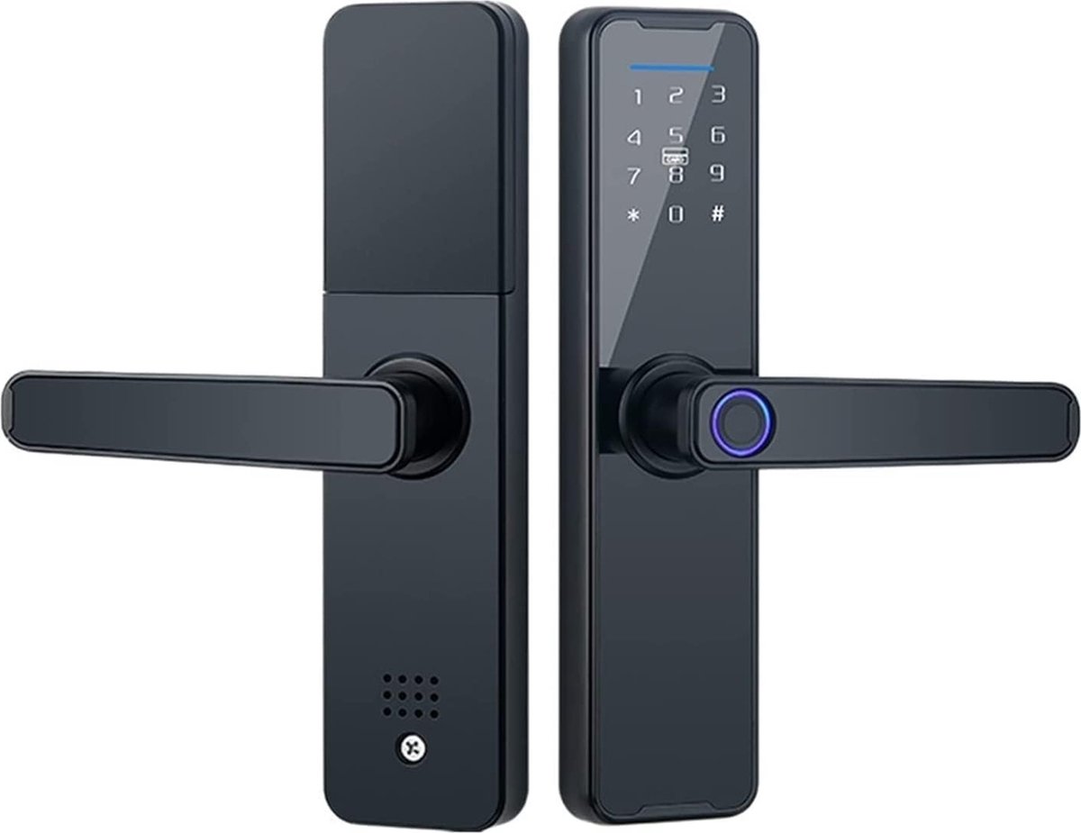 SecureTouch Pro: Biometrisch Vingerafdruk Deurslot - Bluetooth Elektronisch - Compatibel met Tuya Smart Lock - Sleutelloze Ontgrendelingsbesturing - Zwart