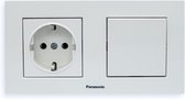 Panasonic-Combinaison d'interrupteurs à prise - Wit-Mise à la terre-Complète-Série Karre Plus
