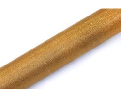 PartyDeco - Organza glitter goud (9 mtr)