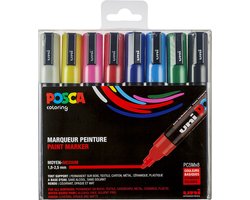 foto van Posca - paintmarker PC-5M | set van 8 markers in geassorteerde basiskleuren