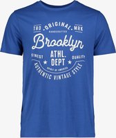 Unsigned heren T-shirt met print kobalt blauw - Maat L