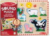 Melissa & Doug Farm Animals Sound Puzzle – Puzzle en bois avec effets sonores (8 pièces)
