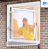 Moustiquaire de fenêtre | Moustiquaire | Moustiquaire | Max 150 x 130 cm, peut être raccourci, cadre en aluminium blanc avec moustiquaire anthracite | faire sur mesure