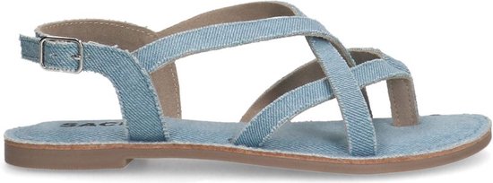 Sacha - Dames - Denim sandalen met gekruiste bandjes - Maat 37