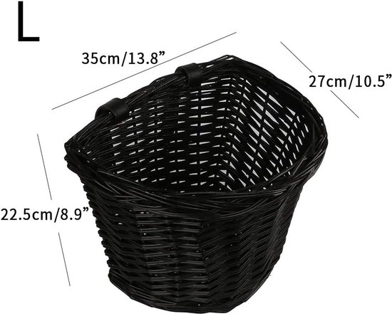 Panier Vélo Rétro En Osier Tressé - Fixation Guidon - Marron - Neuf