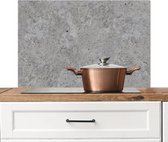 Spatscherm keuken 80x55 cm - Kookplaat achterwand - Beton print - Grijs - Muurbeschermer - Spatwand fornuis - Hoogwaardig aluminium - Wanddecoratie industrieel