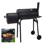 Bol.com Cheqo® Houtskoolbarbecue - Barbecue Smoker - Houtskool Rookoven - Verrijdbare BBQ - Gegalvaniseerd Staal - Thermometer aanbieding