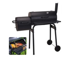 Houtskoolbarbecue - Barbecue Smoker - Houtskool Rookoven - Verrijdbare BBQ - Gegalvaniseerd Staal - Thermometer