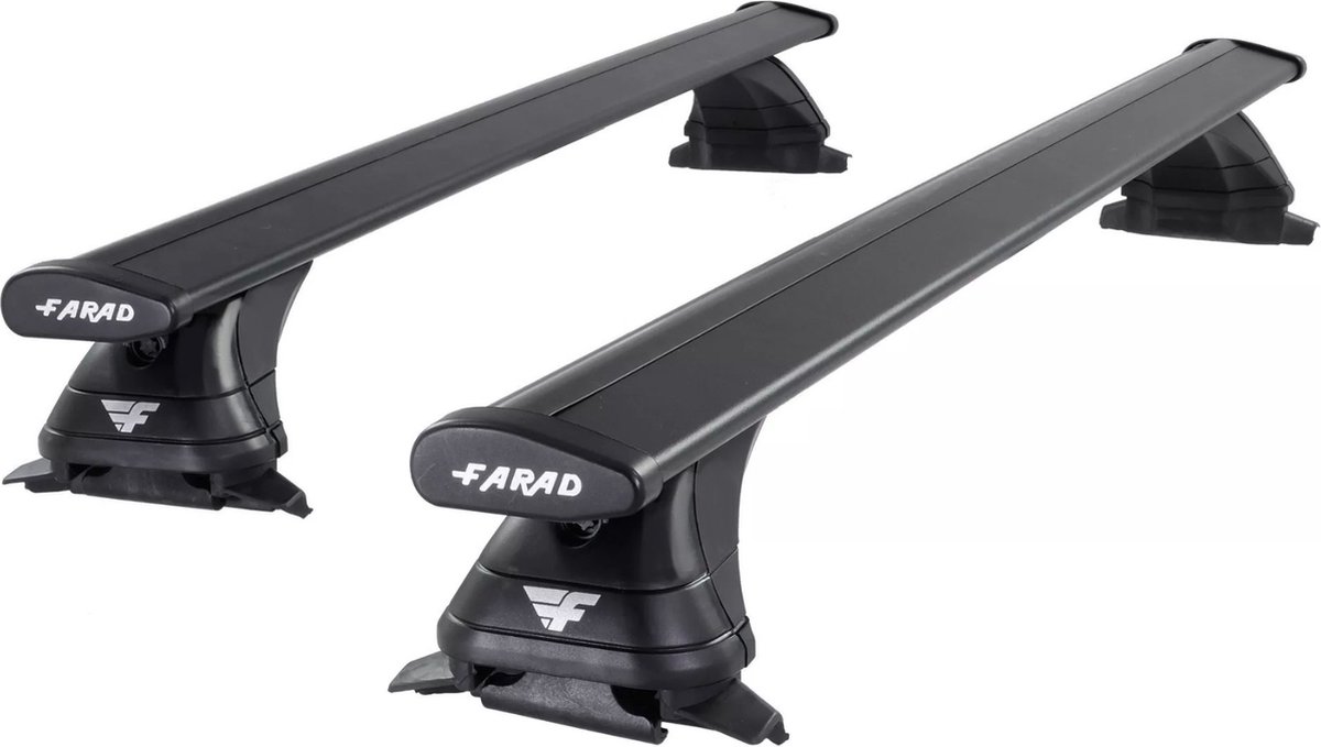 Dakdragers geschikt voor Dacia Duster vanaf 2023 open dakrailing - Aluminium - Hoog laadvermogen 100kg - Wingbar Zwart - Merk Farad