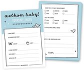 Babyshower invulkaarten blauw | 20 stuks | baby voorspellingskaarten | jongen | Thuismusje