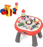 Baby Speeltafel met Bouwplaat en Bouwset - Activiteitentafel 1 jaar 2 jaar - Motoriek en Muziek Babyspeelgoed