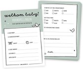 Babyshower invulkaarten groen | 20 stuks | baby voorspellingskaarten | jongen en meisje | Thuismusje