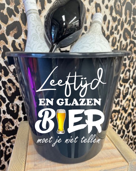 Cadeau emmer 5 liter- Leeftijd en glazen bier moet je niet tellen