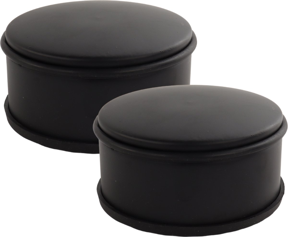 NORDIX Deurstop - 2 stuks - Deurstopper - Deurbuffer - Deurstoppers voor Binnen - Mat Zwart - 11x5.3cm - BASSO
