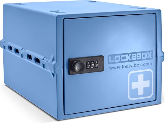 Armoire à pharmacie verrouillable Lockabox One™ - Opbergbox avec serrure à combinaison - Blauw