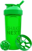 Proteïneshaker, fles 700 ml, met mixball + mengzeef kunststof voor fitness, eiwit- en eiwitshakes, lekvrij deksel met lus, vaatwasmachinebestendig (groen)