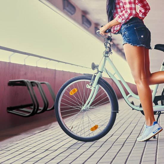 fietsenrek - voor 3 fietsen - grond en muur - binnen - buiten - staal — afbeelding 4