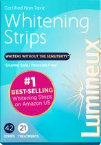 Lumineux Teeth Whitening Strips - 42 Strips - Tanden Bleekstrips zonder Peroxide (0%) - 100% Natuurlijke Ingrediënten - Tandenbleekset