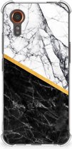 Back Cover Geschikt voor Samsung Galaxy Xcover 7 Smartphone hoesje met doorzichtige rand Marble White Black