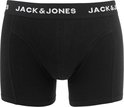 Zwarte boxer met stiksels en witte 'JACK & JONES' logo band.