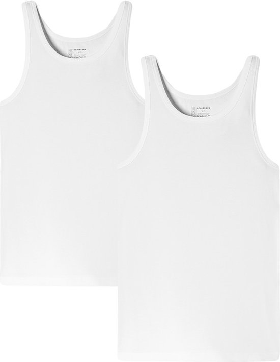 Schiesser 95/5 Organic Heren Shirt 0/0 - Wit - 2 pack-Maat XL
